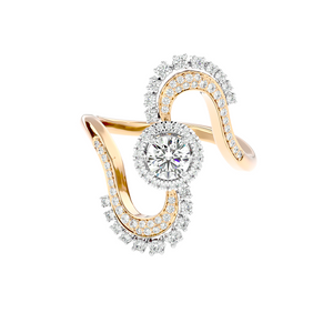 Sculptural lab-grown solitaire diamond ring for women – bold spiral luxury