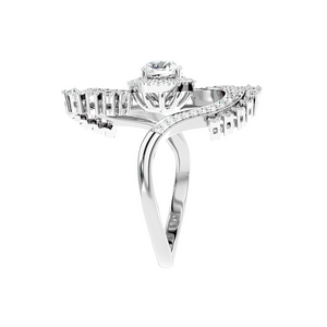 Sculptural lab-grown solitaire diamond ring for women – bold spiral luxury