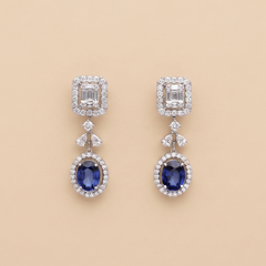 Labgrown Illusion Setting Tanzanite Hangings