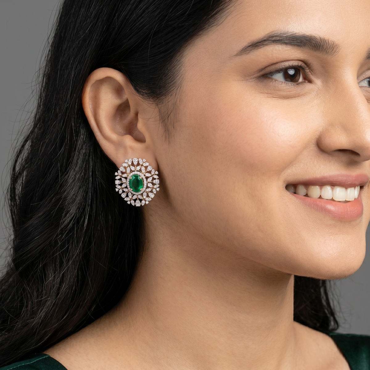 2.5 Ct Floral Lab-Grown Diamond Bridal Studs