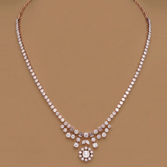 10ct Round Labgrown Diamond Single Line Necklace