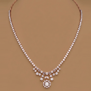 10ct Round Labgrown Diamond Single Line Necklace