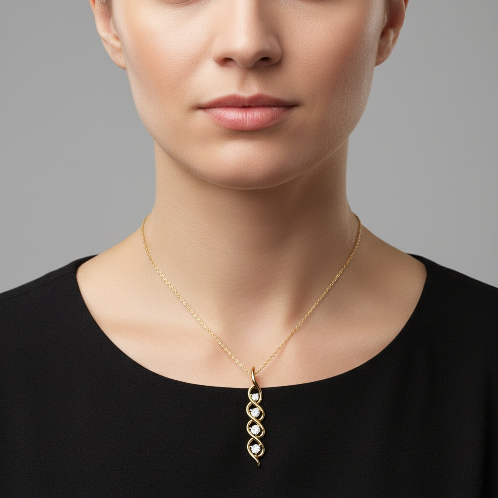 Three-Stone Solitaire Necklace