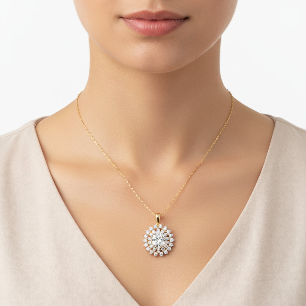 Sunburst Solitaire Necklace