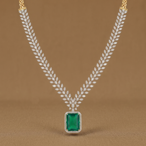 15ct Fancy Diamonds Labgrown Emerald Necklace