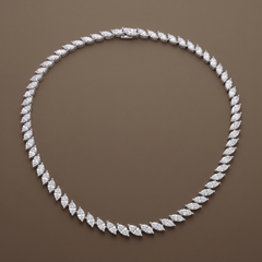 0.25cent Marquise Diamond Single Line Necklace