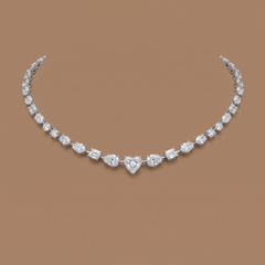 0.30cent Mix Shape Diamond Cocktail Necklace
