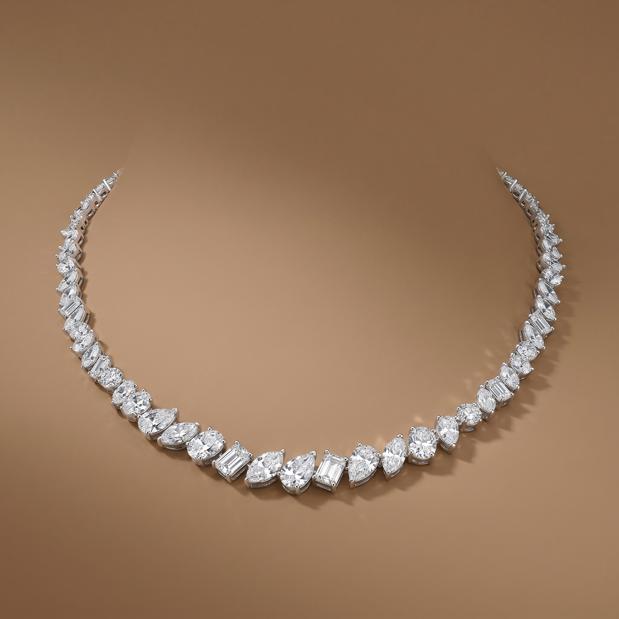 0.25cent Abstract Shape Single Line Labgrown Necklaces