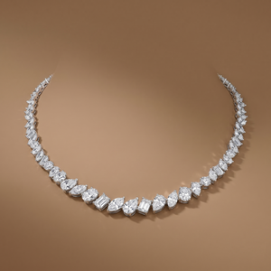 0.25cent Abstract Shape Single Line Labgrown Necklaces