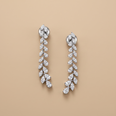 Marquise-Pear Single Line Earrings