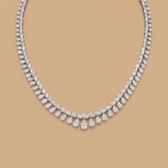 Marquise-Pear Single Line Necklace