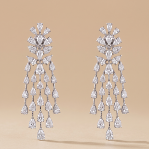 Fancy Diamonds Evergreen Cocktail Earrings