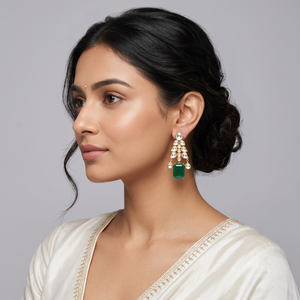Leaves of Polki cocktail earring