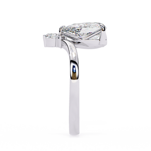 Pear cluster lab-grown solitaire diamond ladies ring – 100% secure shipping