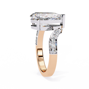 Lab-created open-style solitaire diamond ring for women – 100% custom-made