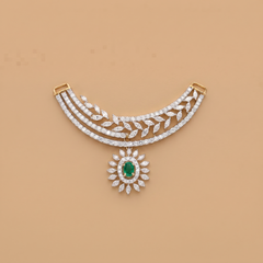 Labgrown Emerald Pendant Hanging Mangalsutra