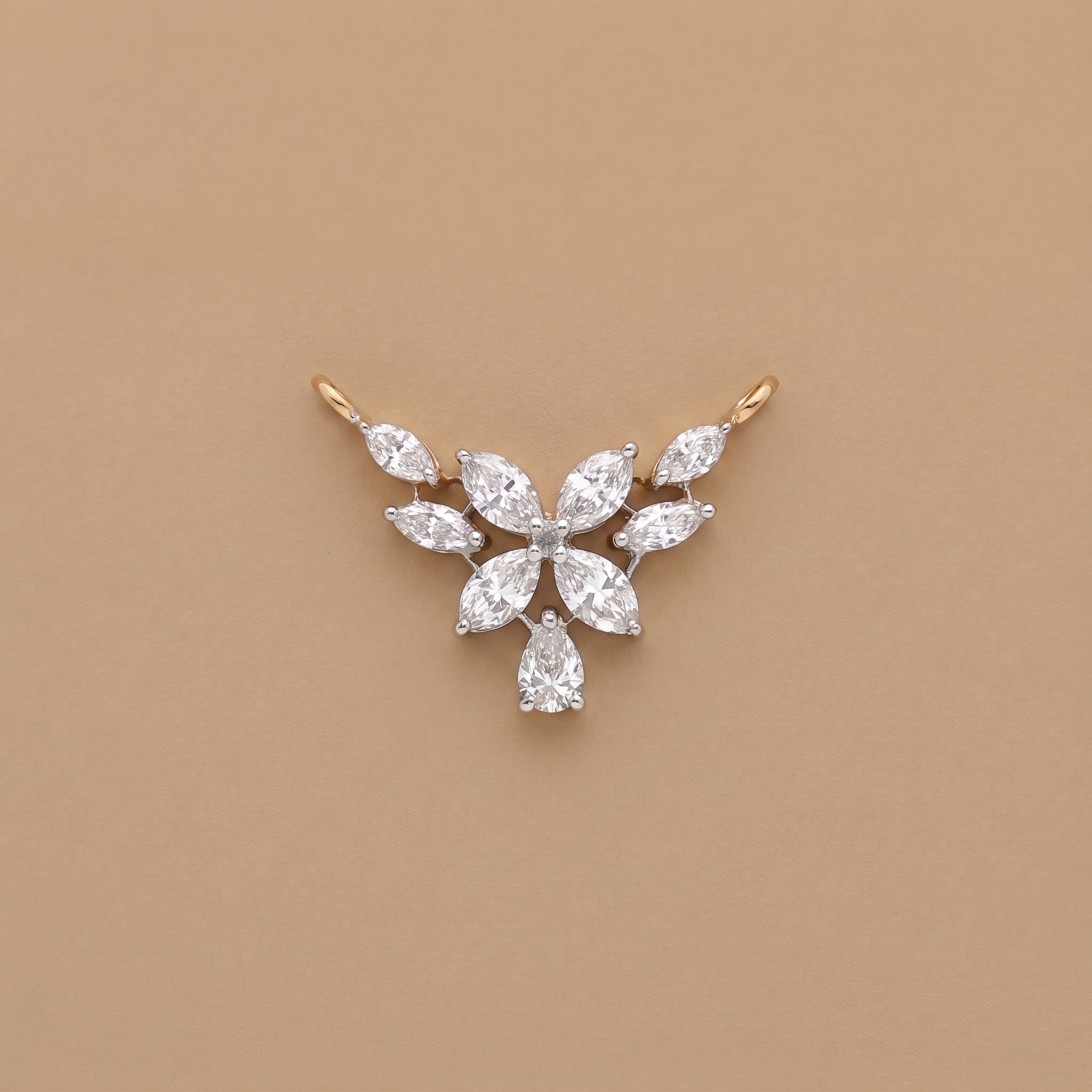Labgrown Marquise Diamonds Modern Mangalsutra
