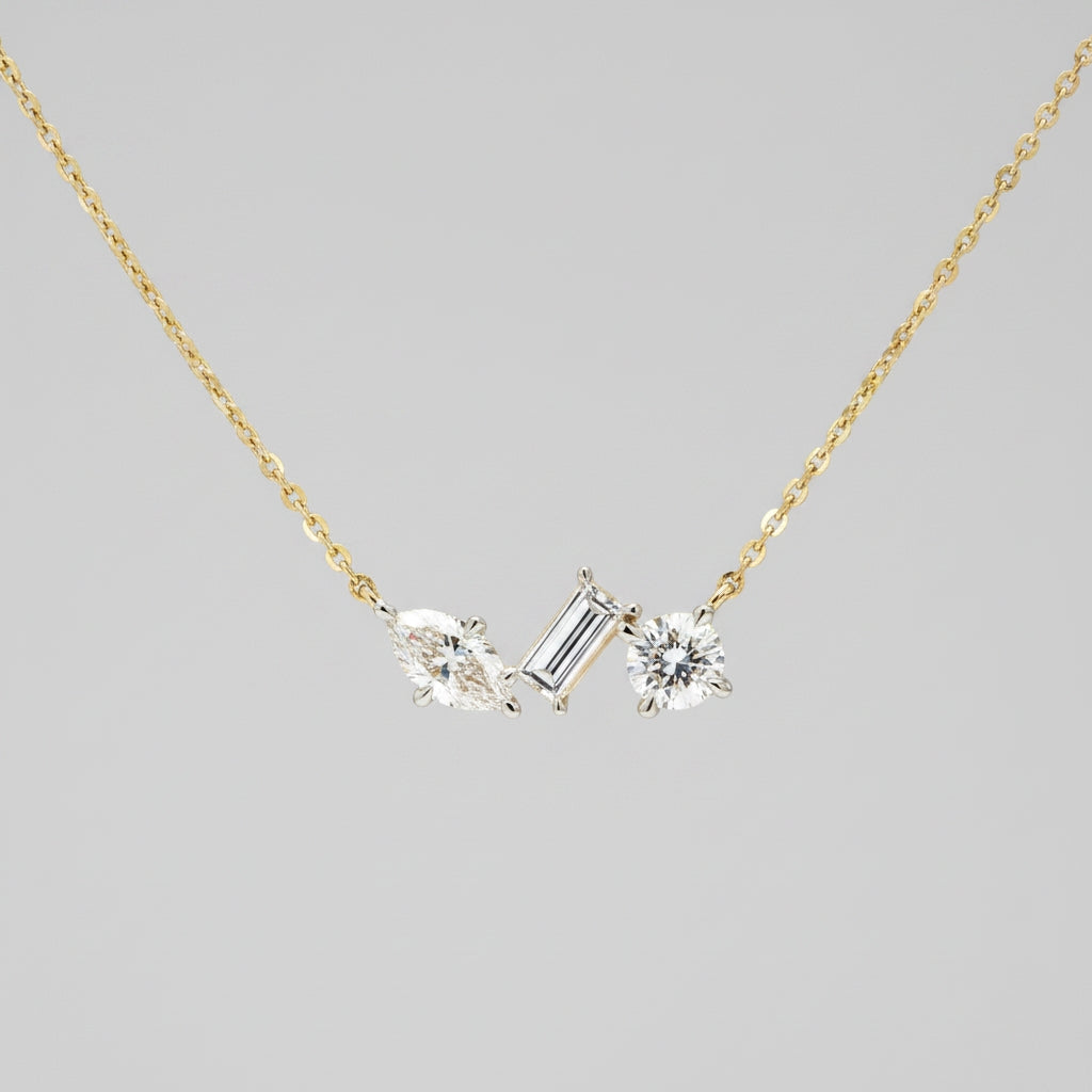 Classic Solitaire Trio Pendant