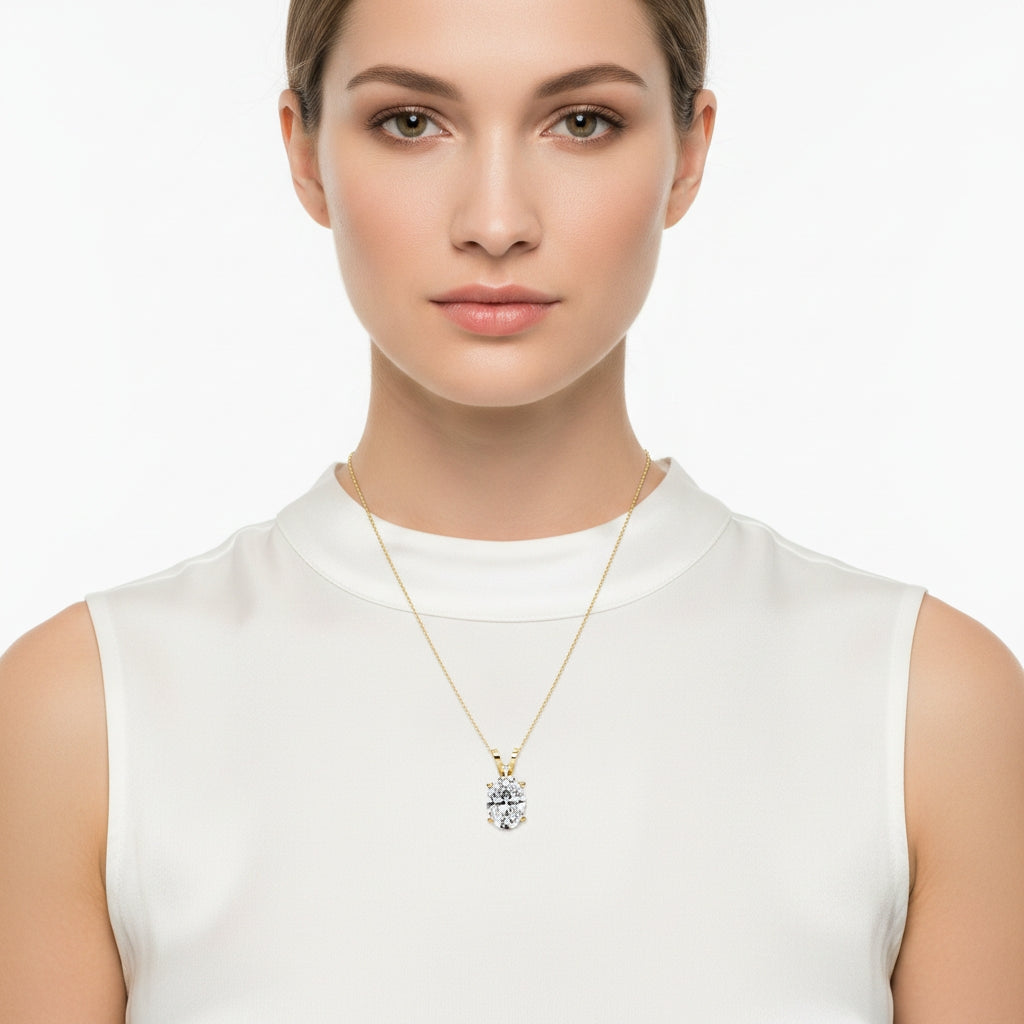 Oval Solitaire Pendant