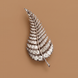 Crystal Feather Brooch