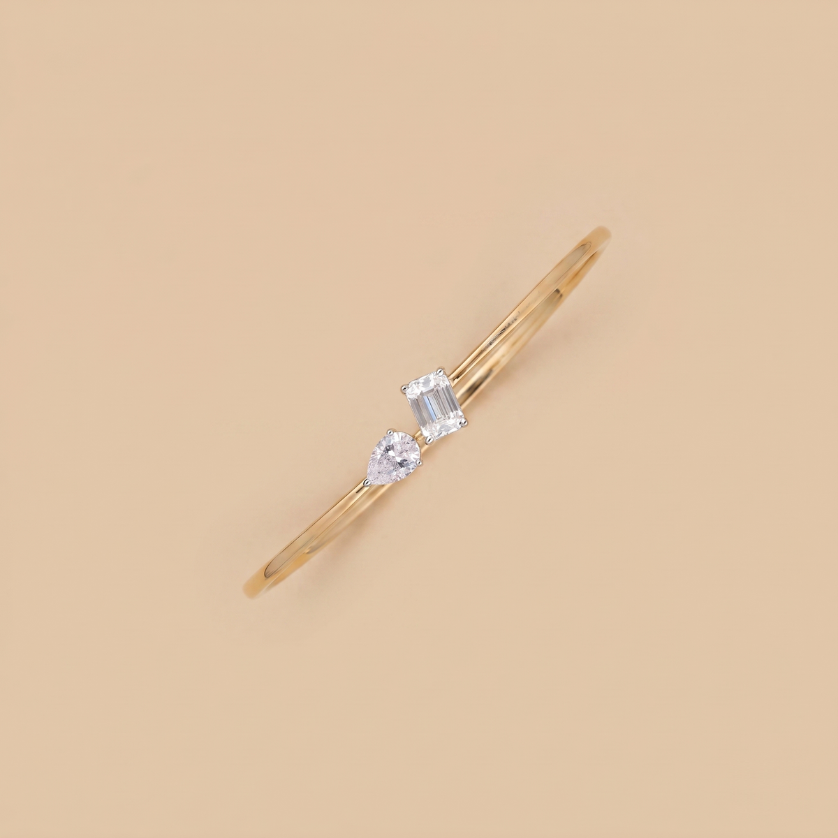 Square Affair Cufflinks, a square-cut diamond design in lab-grown diamonds, 9/14/18kt gold, at Inarra Atelier Saltlake
