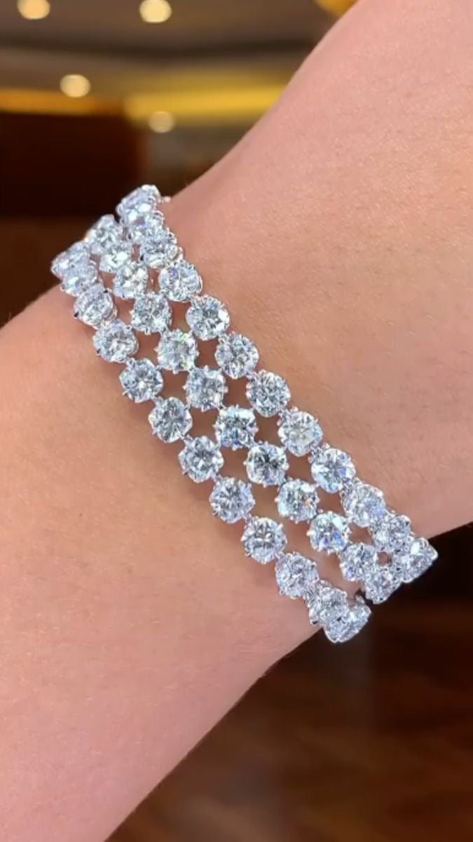 3 Line Round Broad Bracelet