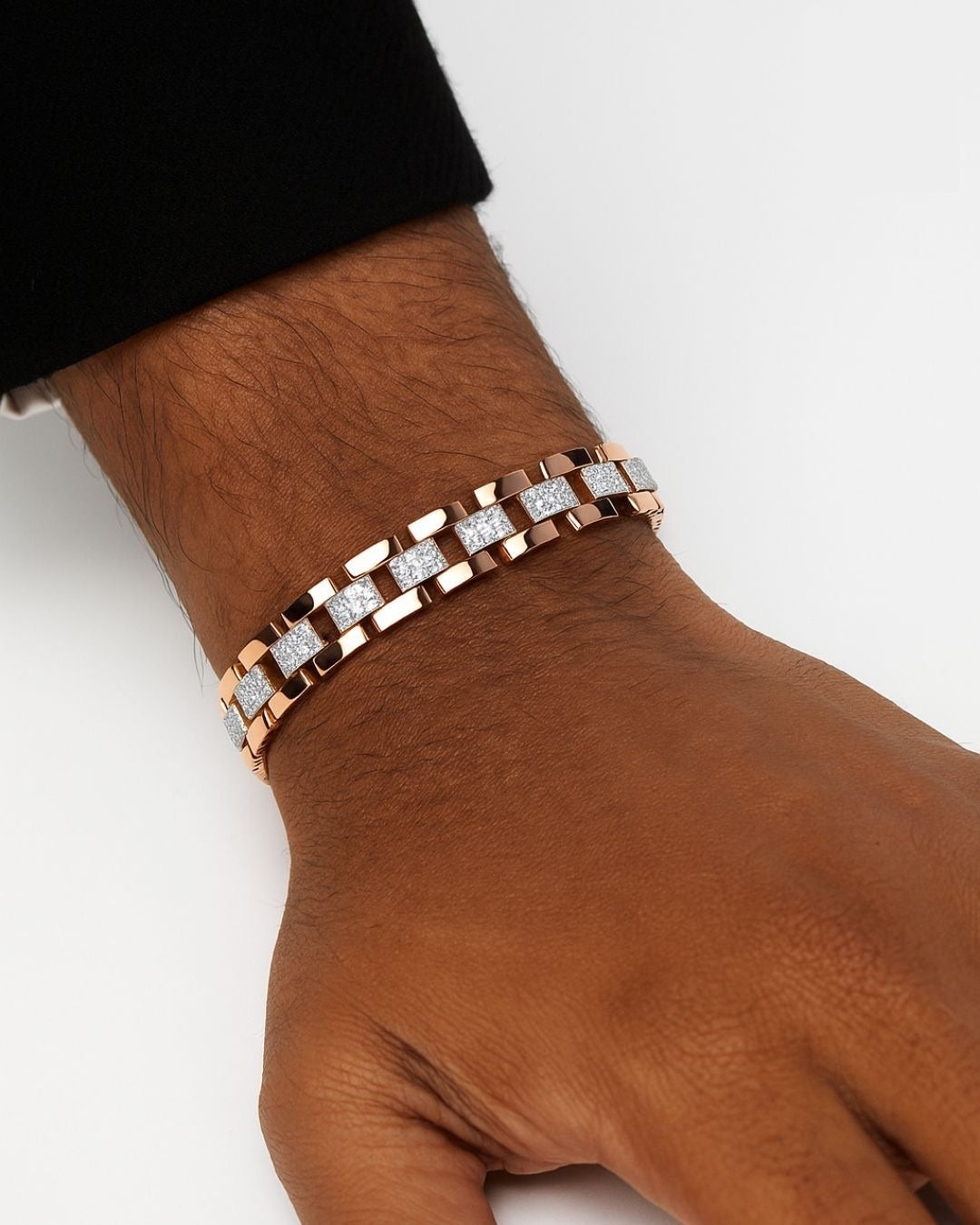 Classic Diamond Tread CVD Bracelet, a classic tread-pattern diamond design, 9/14/18kt gold, at Inarra Atelier Saltlake