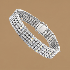 4 Lines Unisex Round Labgrown Tennis Bracelet
