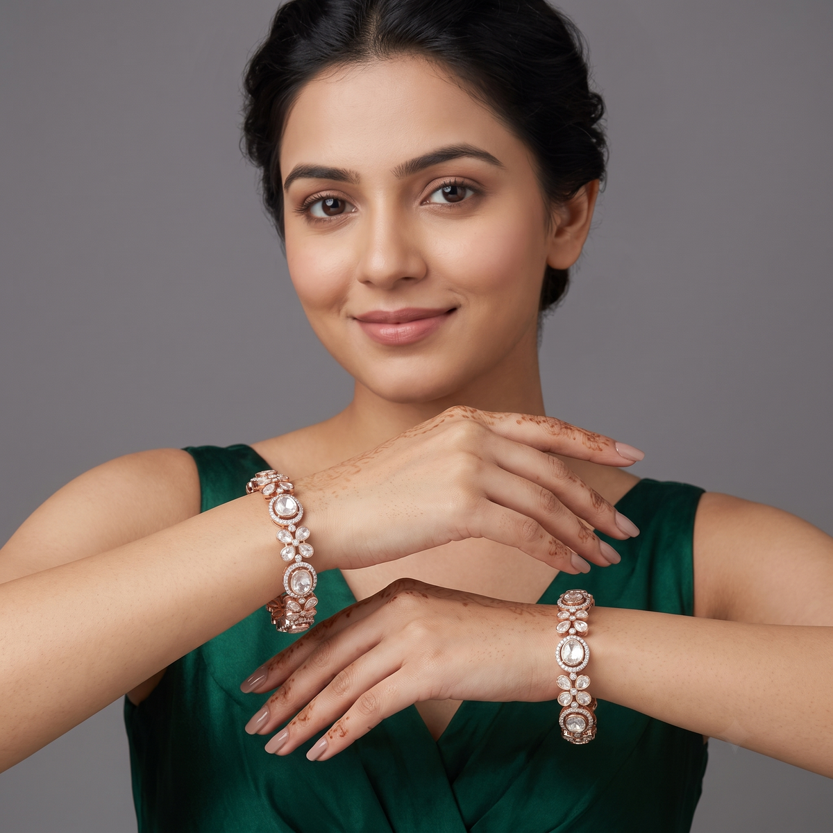 Statement Labgrown polki bangle pair