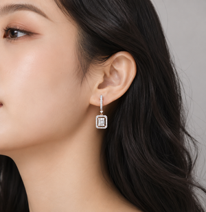 Vintage Baguette Diamond Earrings