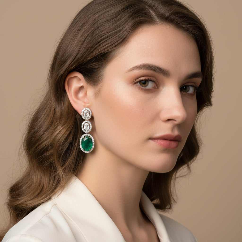 Oval Dew Drops oval-cut lab-grown diamond earrings, 9/14/18kt gold & silver, Inarra Atelier