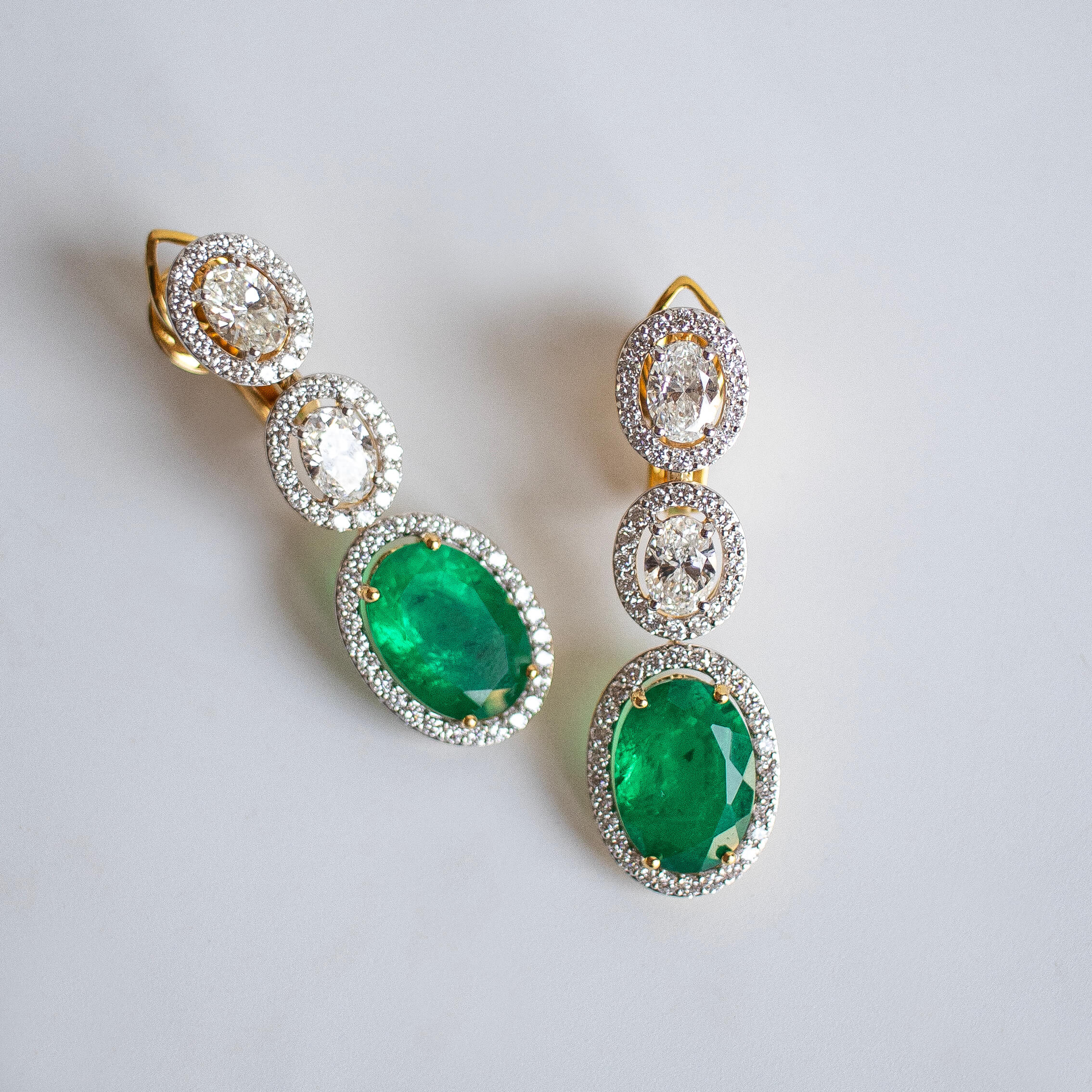 Oval Dew Drops oval-cut lab-grown diamond earrings, 9/14/18kt gold & silver, Inarra Atelier
