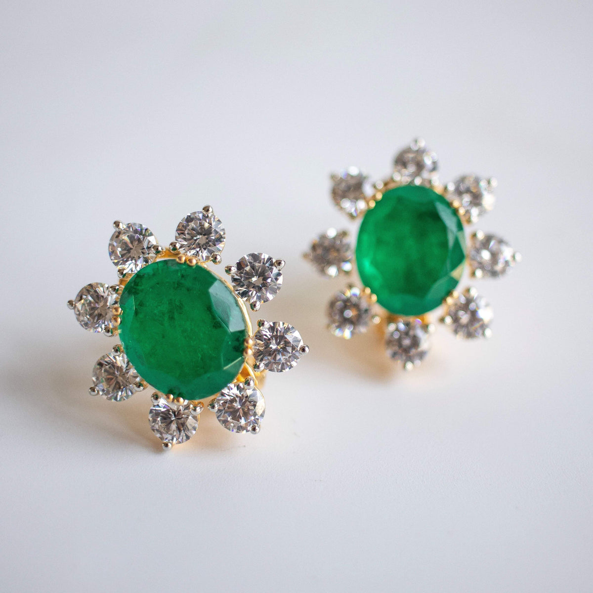 Garden of Eden floral lab-grown diamond stud earrings 8ct, Inarra Atelier