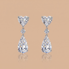 1ct Heart and Drops labgrown diamond Earrings
