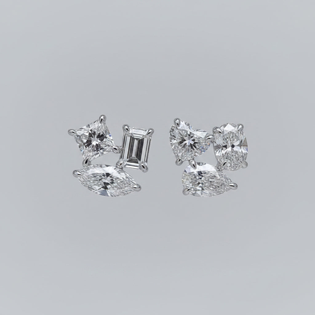 Charm Grace single-side lab-grown diamond earring, 9/14/18kt gold & silver, Inarra Atelier