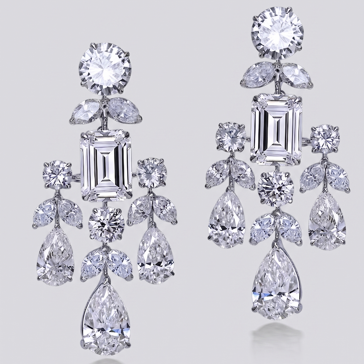 Royal Ice statement lab-grown diamond earrings, 9/14/18kt gold & silver, Inarra Atelier