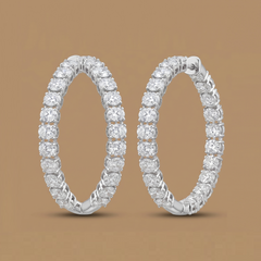 Classic labgrown oval diamonds circle hoops