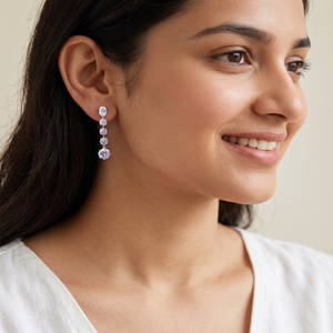 Solitaire labgrown single line danglers
