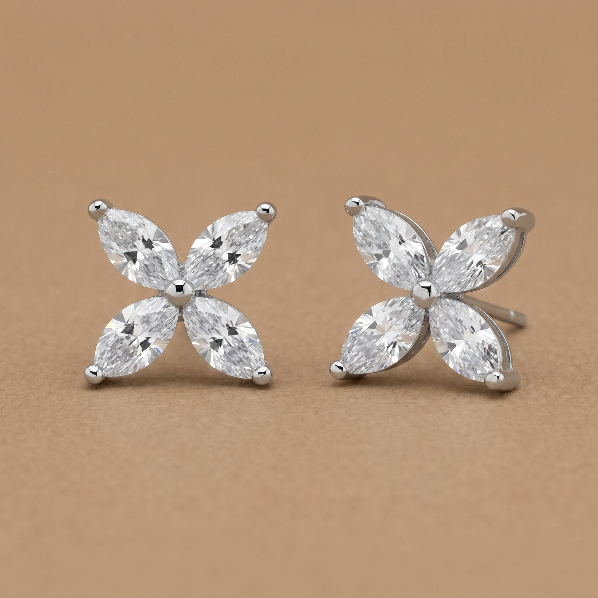 30 cent Marquise Floral Earrings