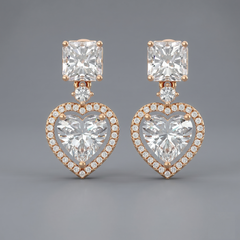 Multi-Cut Halo Drop Earrings