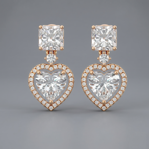 Multi-Cut Halo Drop Earrings