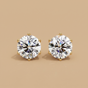 IGI-certified lab-grown round diamond stud earrings – insured secure shipping
