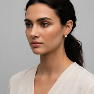 Sculptural Oval Solitaire Studs