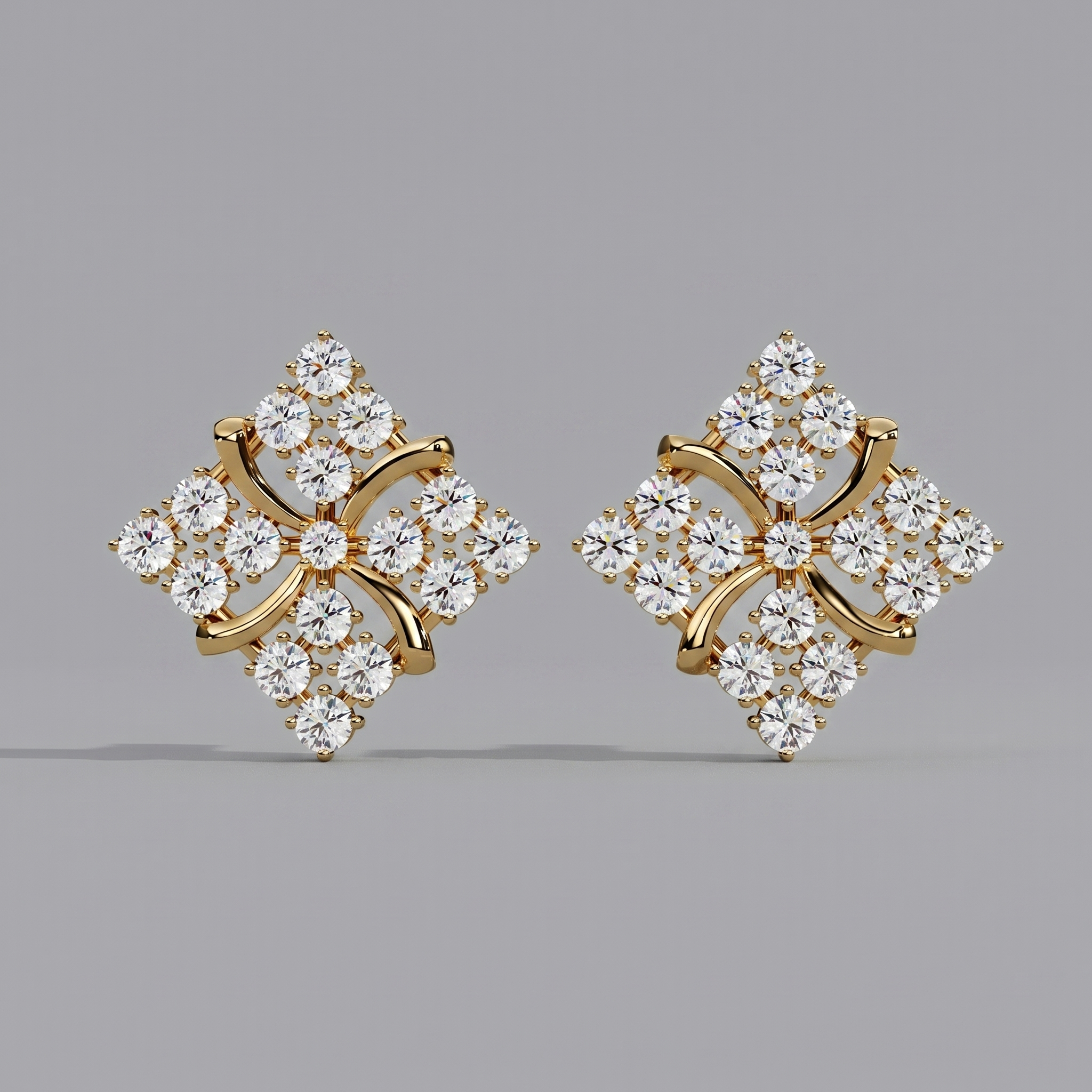 Eden's Secret 5.5ct lab-grown diamond earrings, 9/14/18kt gold & silver, Inarra Atelier