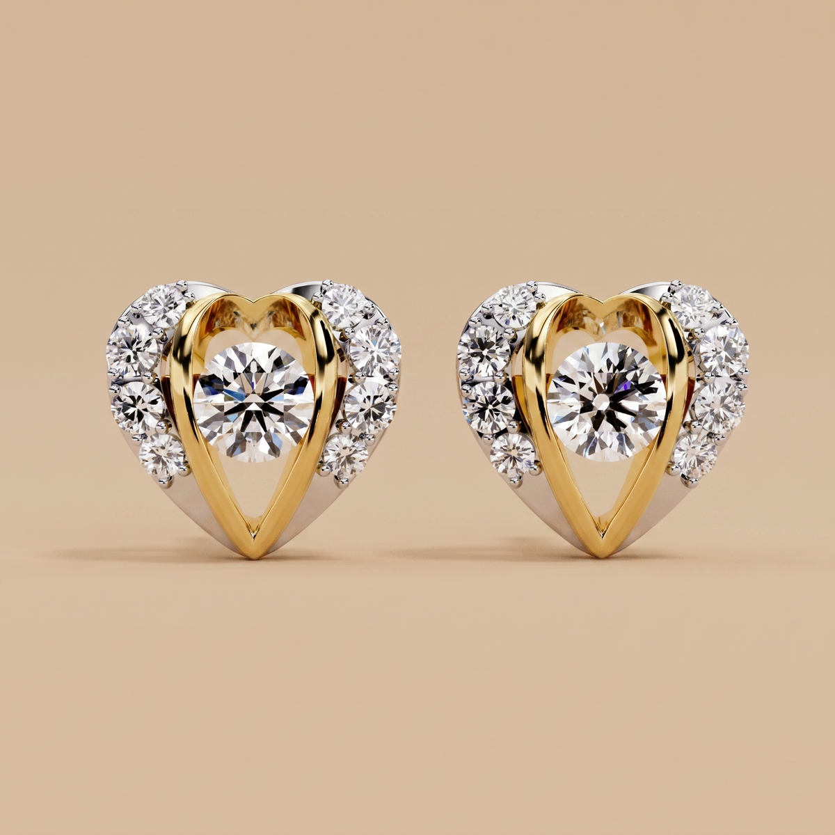 Pavé Heart Studs