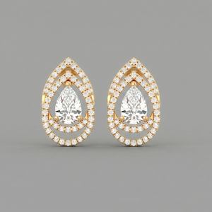 Dual Tone Pear Studs