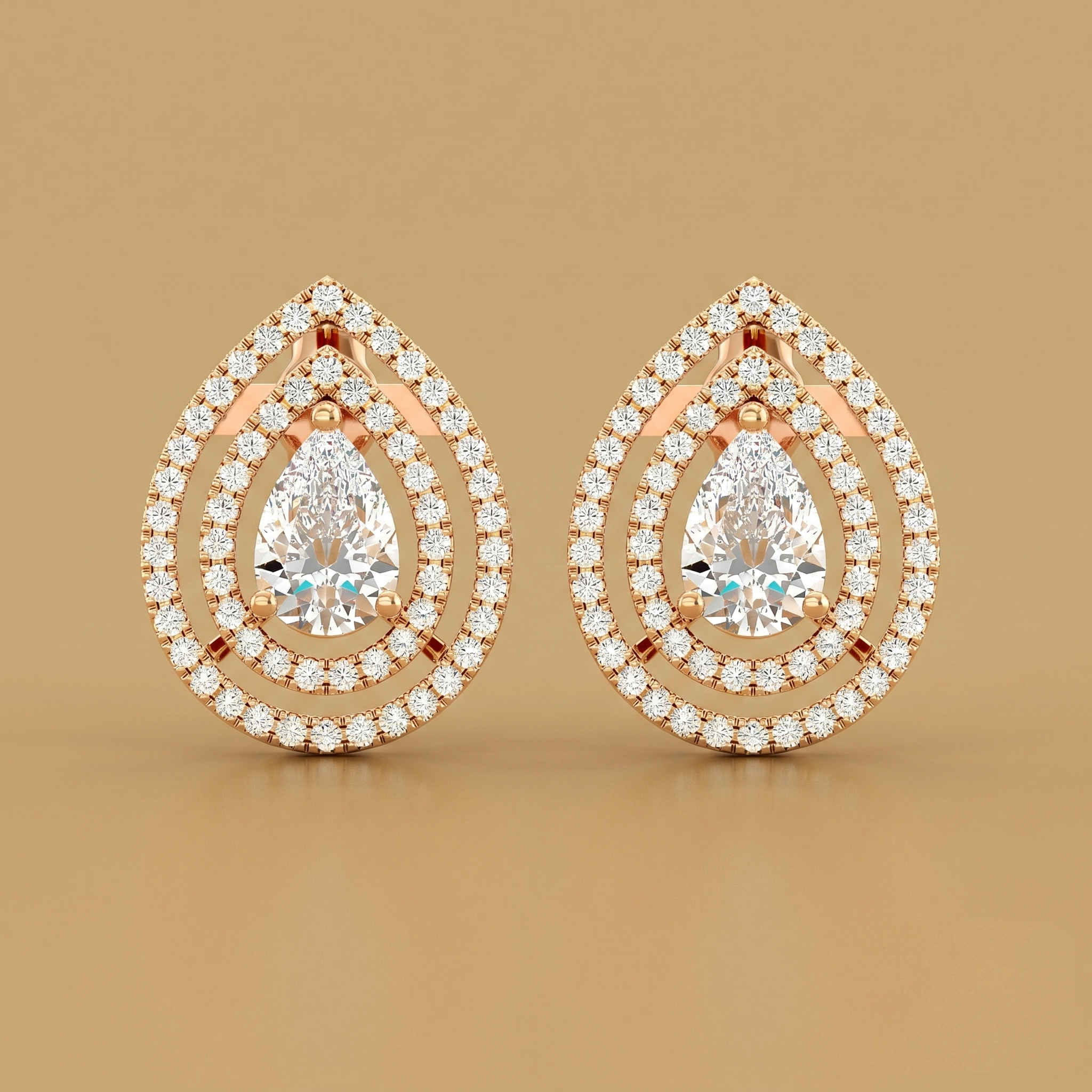 Solitaire Double Halo Studs