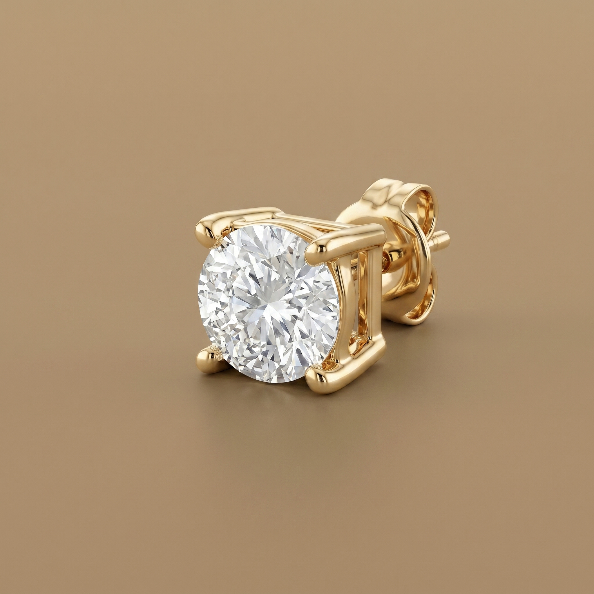 0.15 Cent Men Round Everyday Studs, a round everyday stud design in lab-grown diamonds, at Inarra Atelier Saltlake