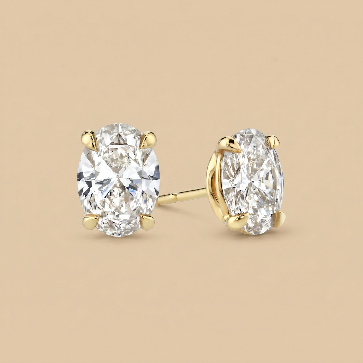 1.25-1.25ct Labgrown Oval Diamond Solitaire Studs