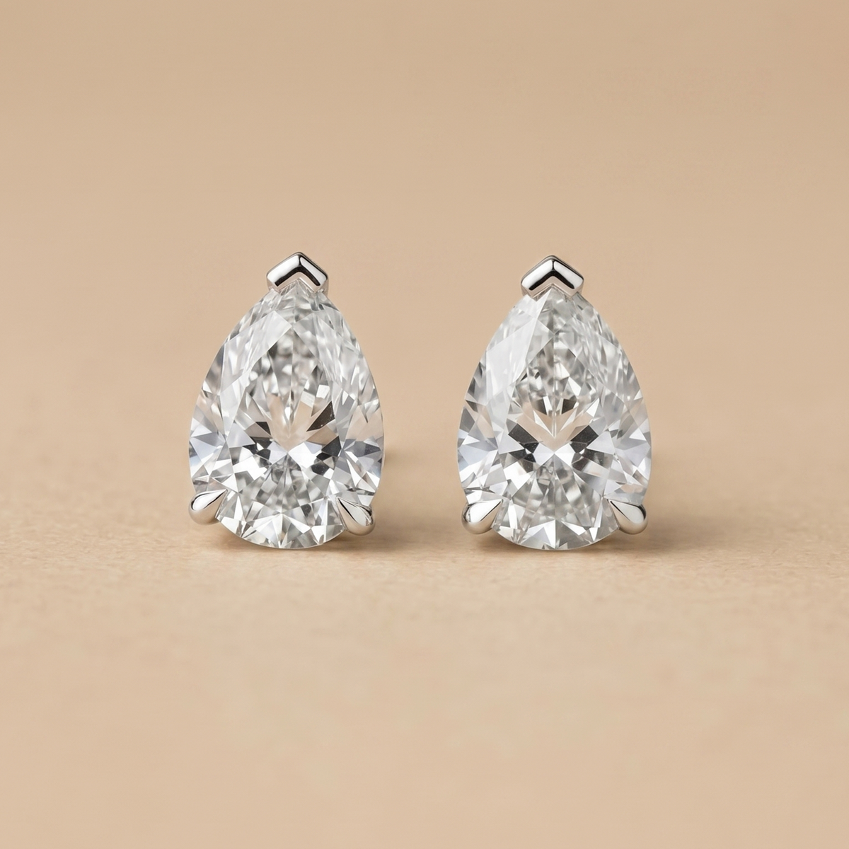 1.5-1.5ct Labgrown Drop Diamond Solitaire Studs